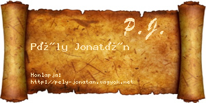 Pély Jonatán névjegykártya